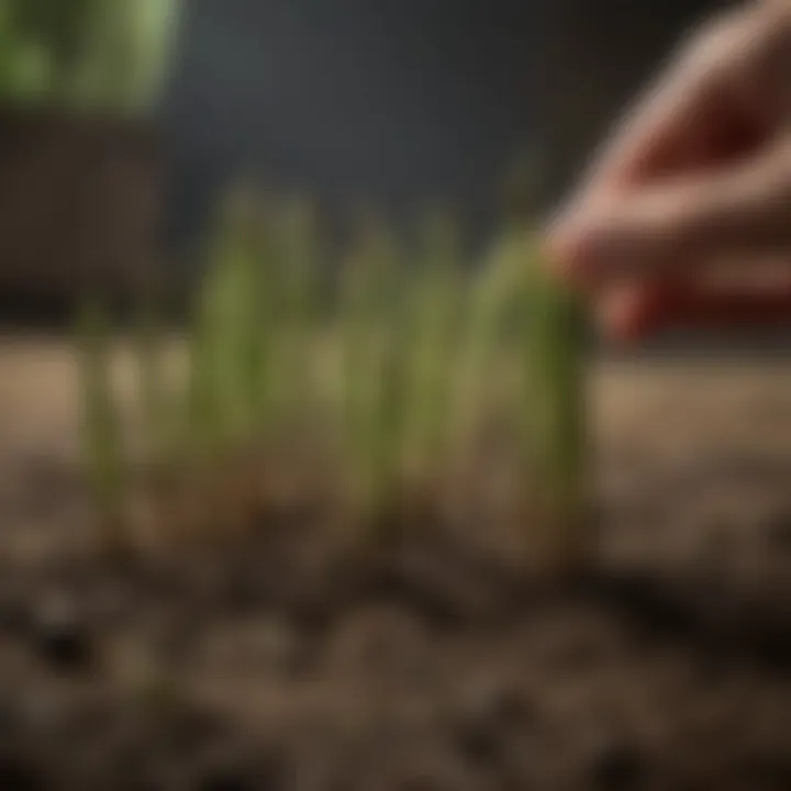 Germination phase of asparagus seeds