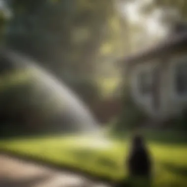 Installing Motion-Activated Sprinklers A homeowner installing a motion-activated sprinkler system