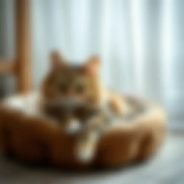 A cozy cat bed for resting and recovery