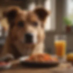 Healthy dog enjoying a nutritious meal