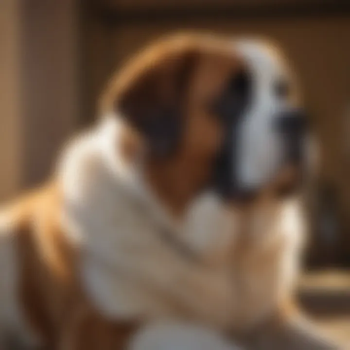 Stunning Saint Bernard with friendly expression