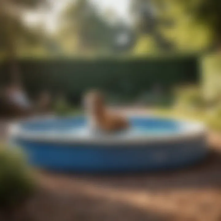 Sturdy Plastic Dog Pool in a Serene Outdoor Setting