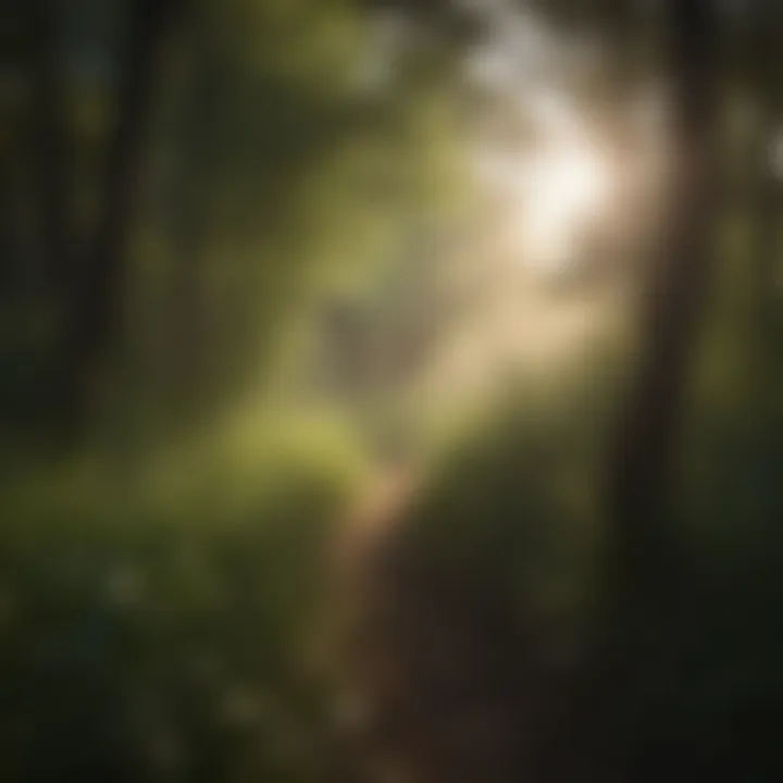 Sunlight filtering through a dense canopy of tall shade grasses