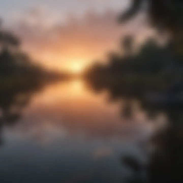 Sunset over a peaceful fishing spot in Florida