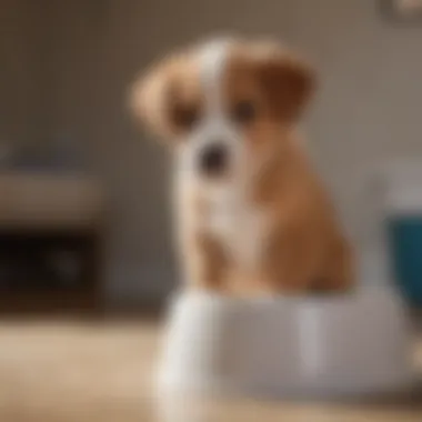 Adorable puppy looking at owner attentively