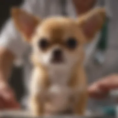 Teacup Chihuahua health check-up with a veterinary professional