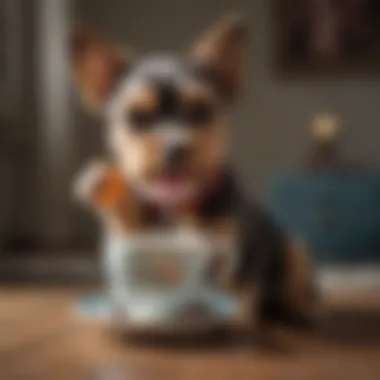 Teacup Terrier Playfully Interacting with a Toy