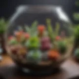 A vibrant collection of assorted succulents in a beautifully arranged terrarium.