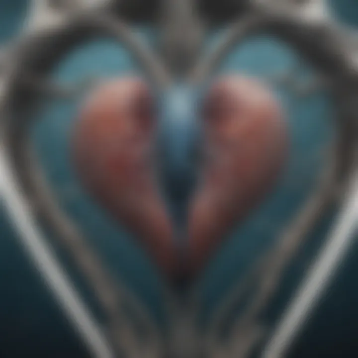 Illustration depicting oxygen transport mechanisms in blue whale hearts.