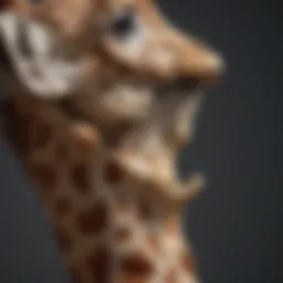 Detailed illustration of giraffe cervical vertebrae highlighting their unique structure.