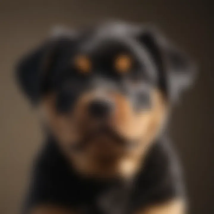 Rottweiler puppy with a healthy coat