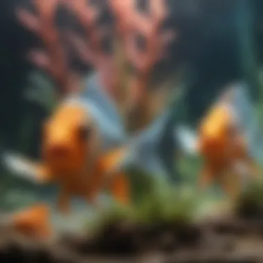 Popular Aquarium Fish Species A close-up of popular aquarium fish species in a tank setting