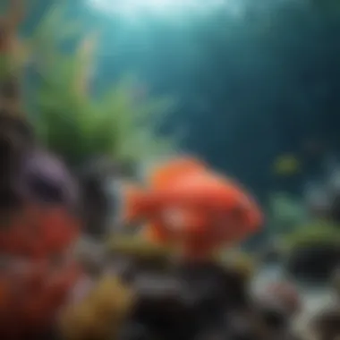 Serene Saltwater Aquarium A serene saltwater aquarium showcasing coral and marine life