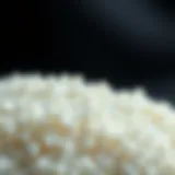 Close-up view of cornstarch granules highlighting its texture