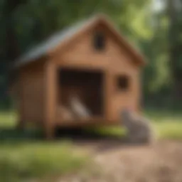 Well-constructed rabbit hutch showcasing durable materials