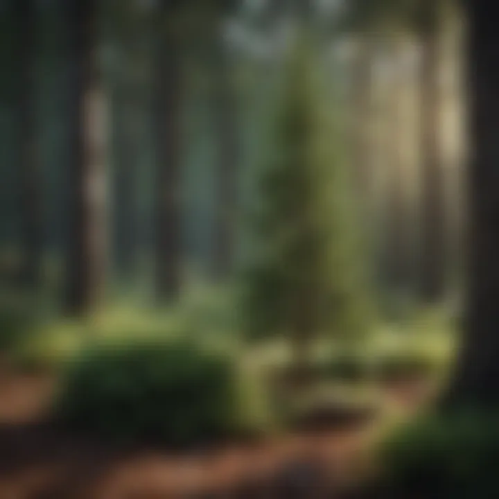 Diagram illustrating the optimal planting strategy for evergreen trees