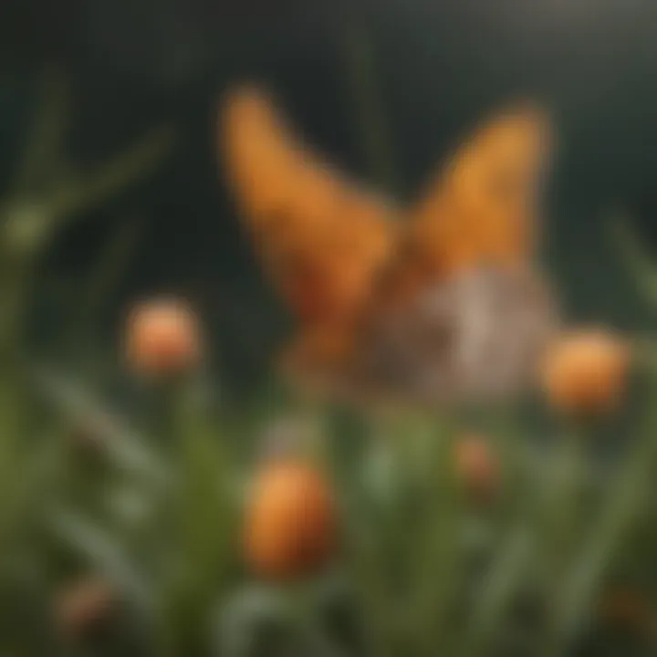 Illustration depicting the ecological role of fritillary butterflies in their ecosystem