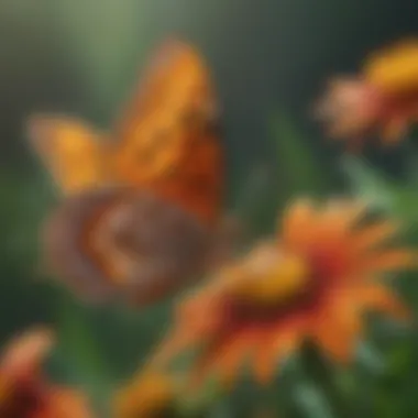 Fritillary Butterfly in Its Natural Habitat Fritillary butterfly perched on a vibrant flower in its natural habitat