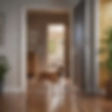 Convenience for Pets with Electronic Doors An illustration showing a dog using a high-tech electronic door