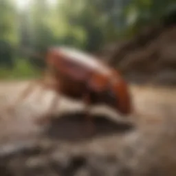 Japanese cockroach in its natural habitat