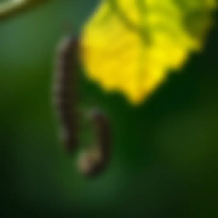 Chrysalis hanging from a leaf