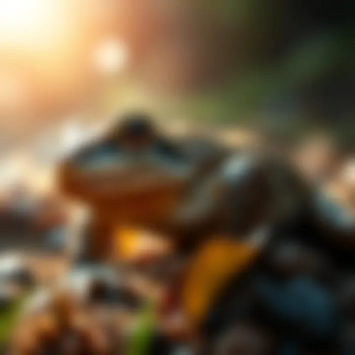 A close-up of a threatened amphibian in its natural habitat