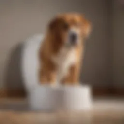 Large dog using the Potty Patch indoors