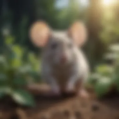 Mouse showing a cautious behavior around peppermint