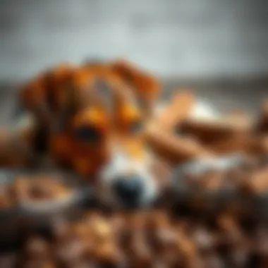 A variety of dog food sources rich in taurine, showcasing dietary options