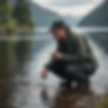 A scientist examining water samples from Loch Ness