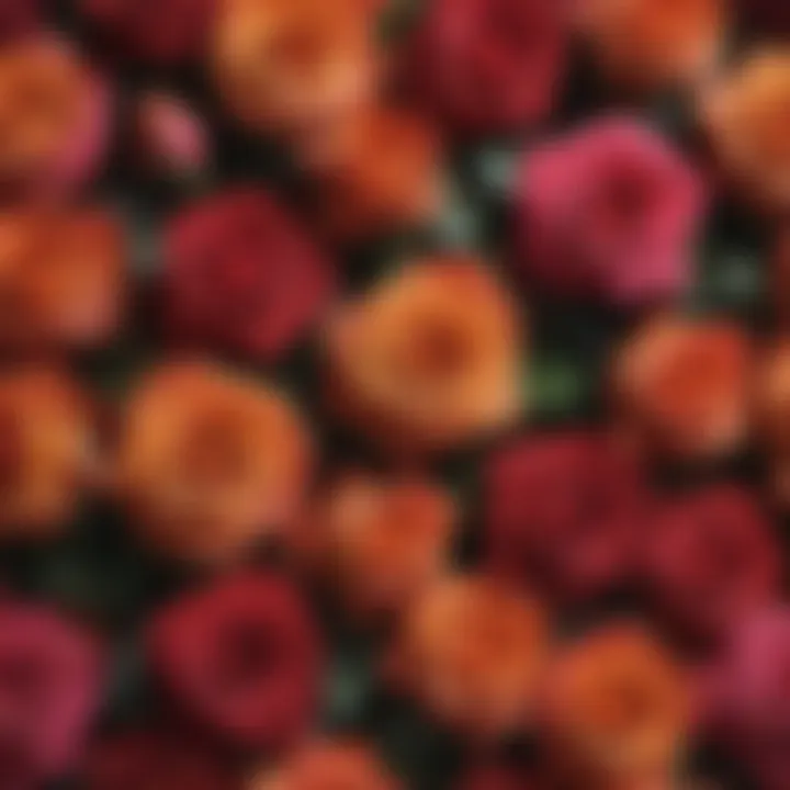 Exquisite arrangement of preserved roses showcasing vibrant colors and textures.