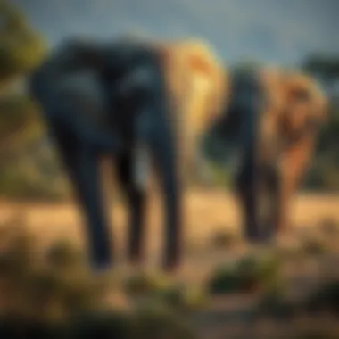 Elephants: Guardians of Ecosystem Health Majestic elephants in their natural habitat showcasing biodiversity