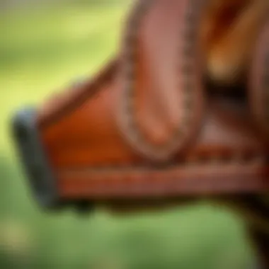 Close-up of the texture of real leather collar
