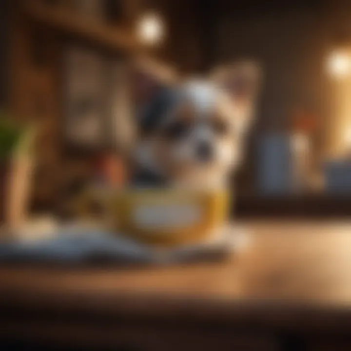 A close-up of a teacup dog in a cozy, stylish environment highlighting its small size.