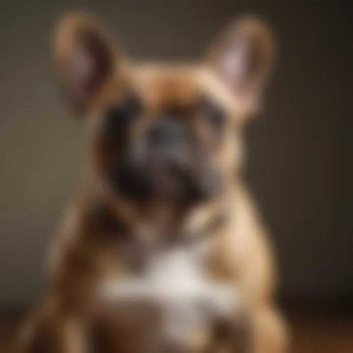 A rare French Bulldog adorned with distinctive features and a playful expression
