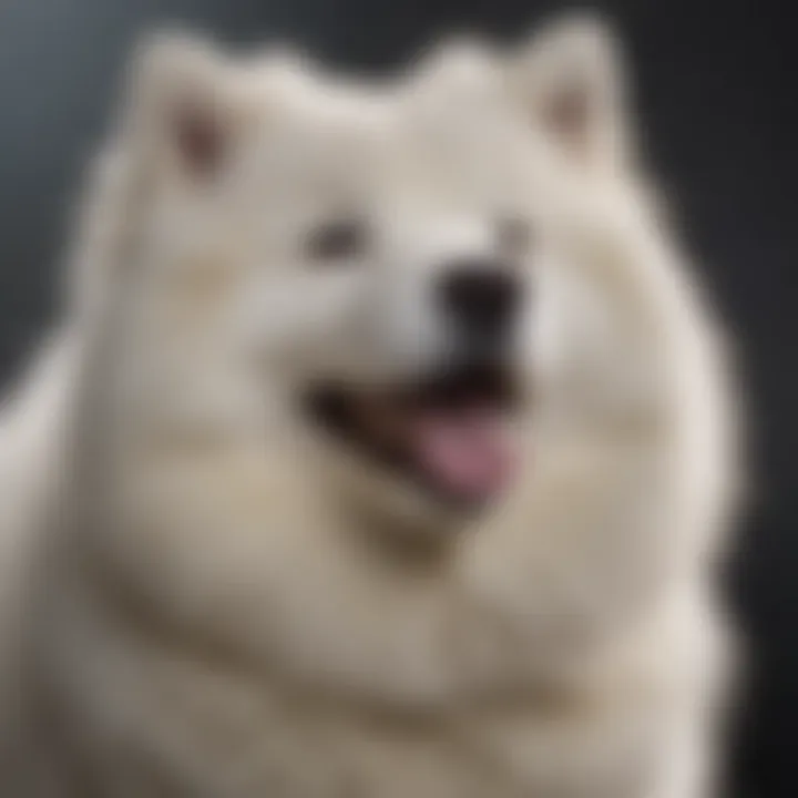 An elegant Samoyed with a fluffy white coat, exuding charm and beauty