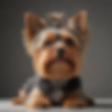 Yorkie with a thoughtful expression