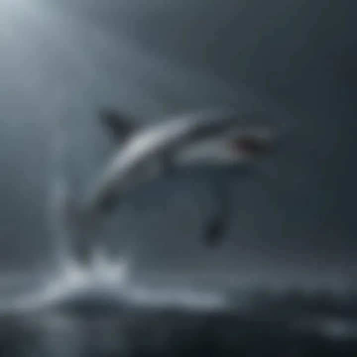 Thresher shark hunting for prey with lightning speed