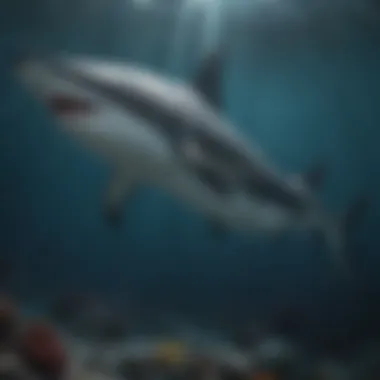 Harmony in the Depths Thresher shark peacefully coexisting with other marine life