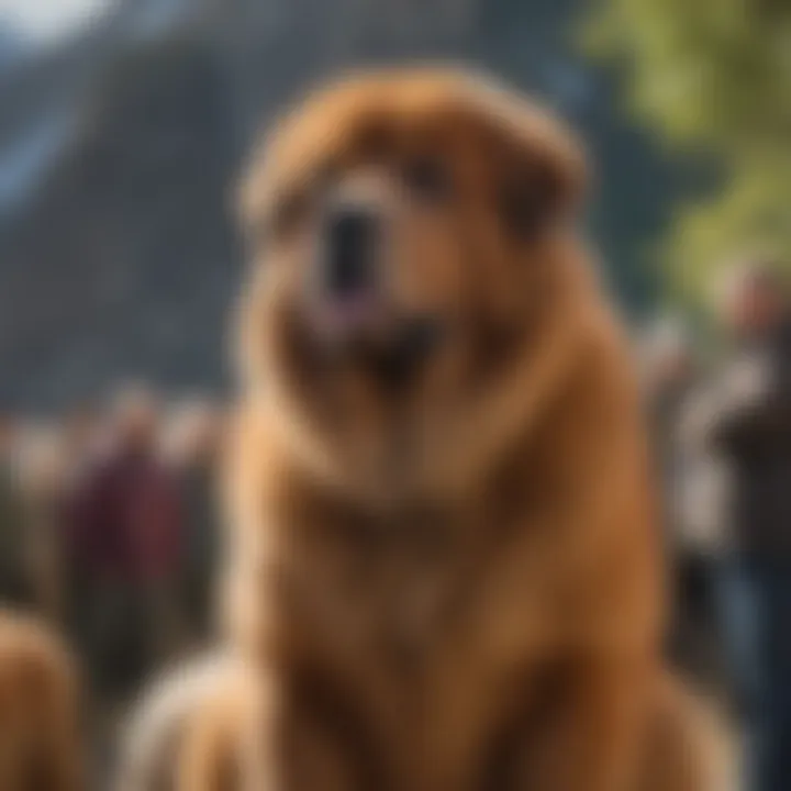 Crowd Admiring Tibetan Mastiff Winner