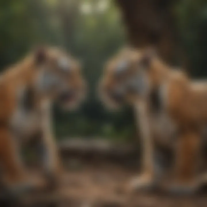 Tiger cubs playfully interacting