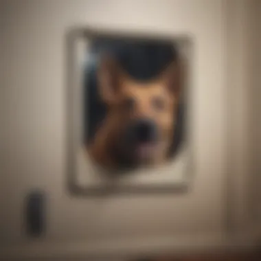 Installation process of a timed dog door illustration