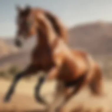 Graceful Beauty: Arabian Horse Breed Elegant Arabian Horse Galloping