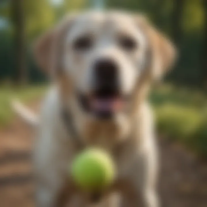 Playful Labrador Retriever with Tennis Ball