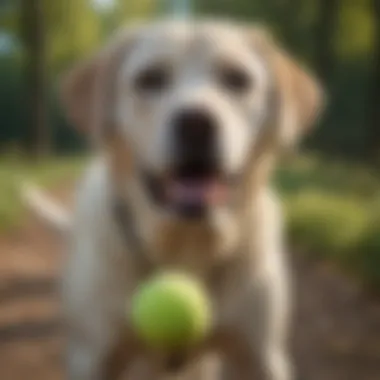 Loyal Companion: Labrador Retriever Breed Playful Labrador Retriever with Tennis Ball