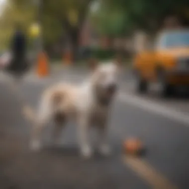 Owner engaging in positive reinforcement training with a dog.