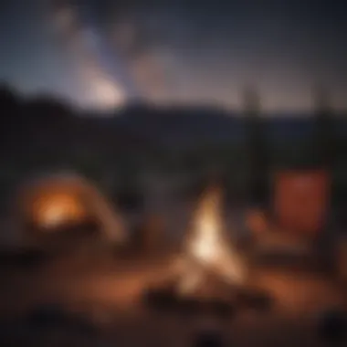 Campfire under starry night sky in Tucson