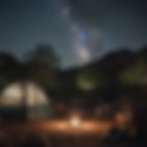 Campsite under starlit Tucson sky