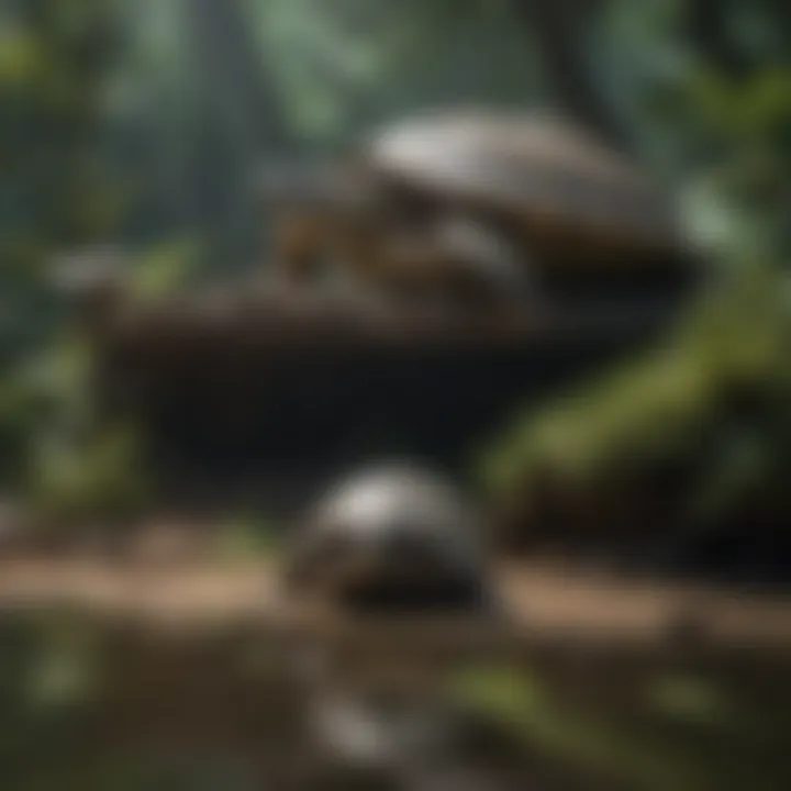 Illustration showcasing turtle nesting area on platform
