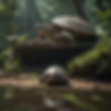 Elegant Nesting Haven for Turtles Illustration showcasing turtle nesting area on platform